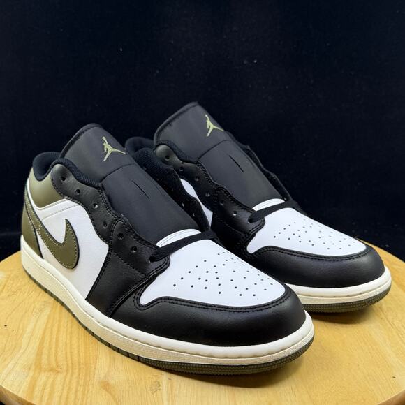 Nike Air Jordan 1 Low Black Toe Medium Olive 553558-092 Men's Size 12 New - Picture 4 of 9